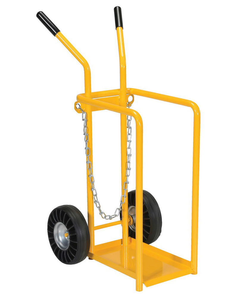Cylinder Tilt Back Hand Truck - 150 Lbs - Yellow - 1 Cylinder Capacity - 1