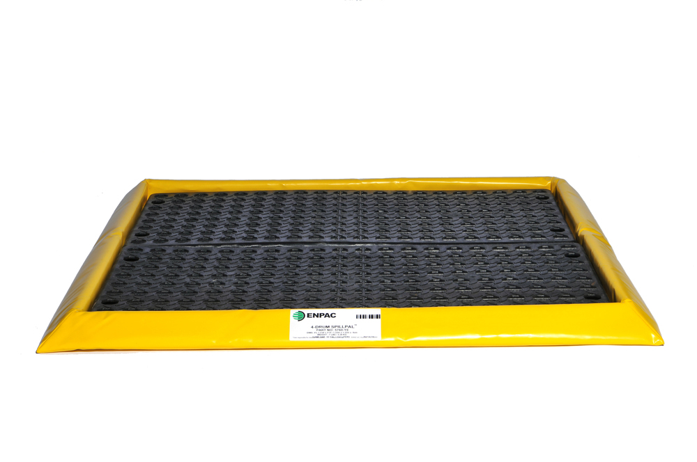 Flexible Spill Containment Sump - For 4 Drum - with Grating - 24 Gallon Sump Capacity - 5760-YE-G - 3