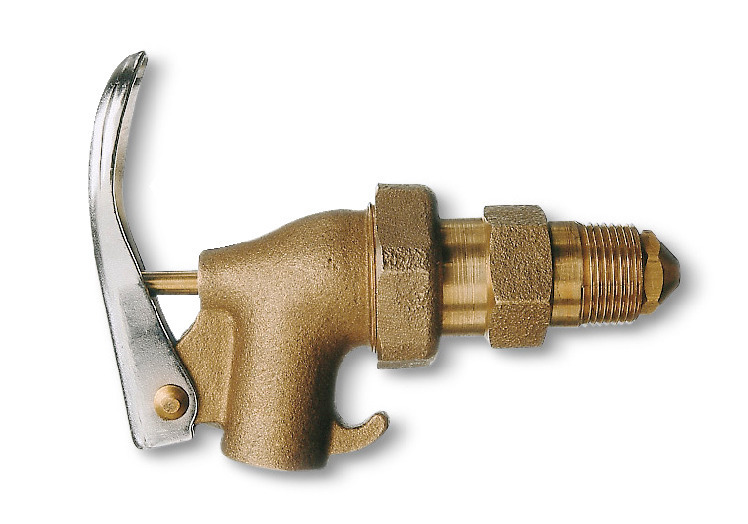 Brass Faucet - Self-Closing - 3/4" NPT bung - PTFE Seal - Flammables & Non-Flammable Liquids - 1