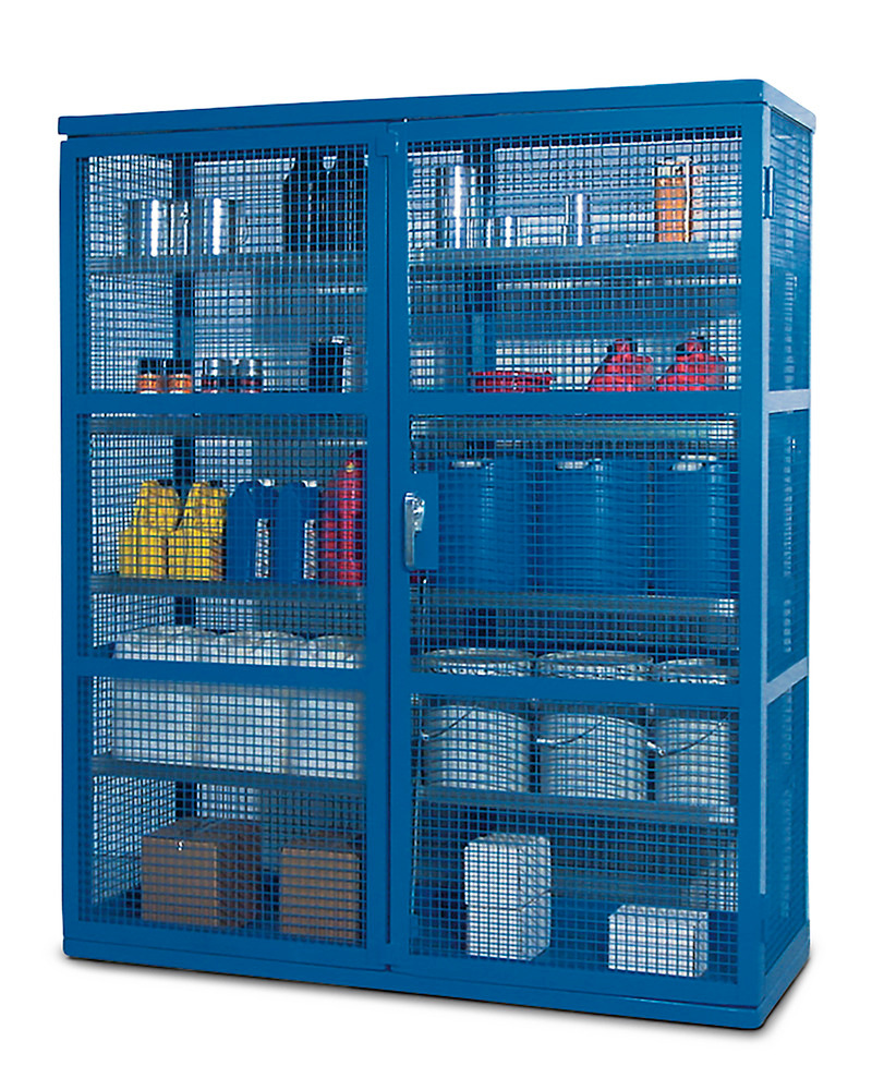 Cage Spill Containment Shelving - Double - Galvanized Shelves - 36" x 24" Shelf Pans - 1