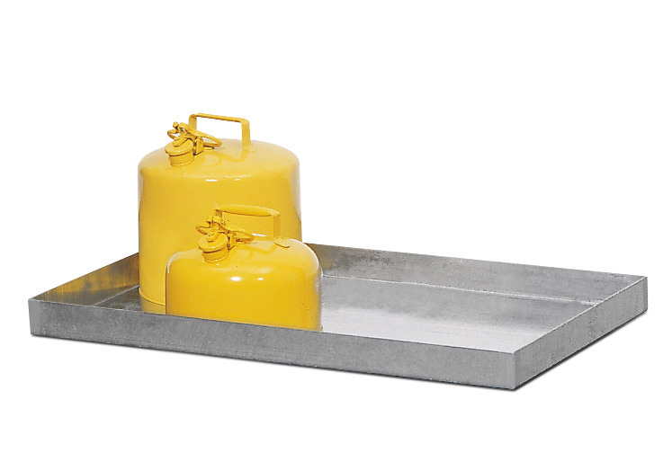 Galvanized Steel Spill Containment Tray - Prevent Spills from Reaching Drains - 48" x 18" x 3" - 1
