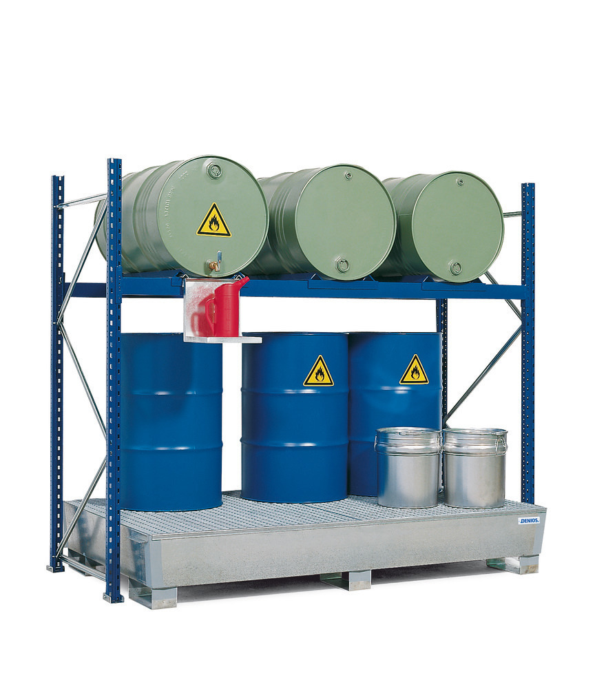 Drum Rack with Spill Containment Sump - 3 Drum Horizontal - 6 Drum Vertical - 2 Levels - 1