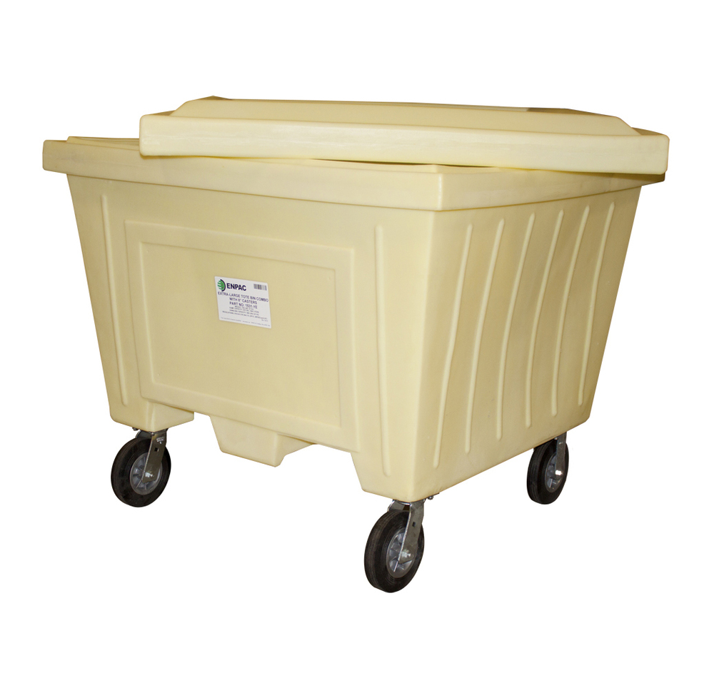 Extra Large Tote with Lid and 8" wheels - Forkliftable - Spill Capacity 223 Gallon - 1531-YE - 3
