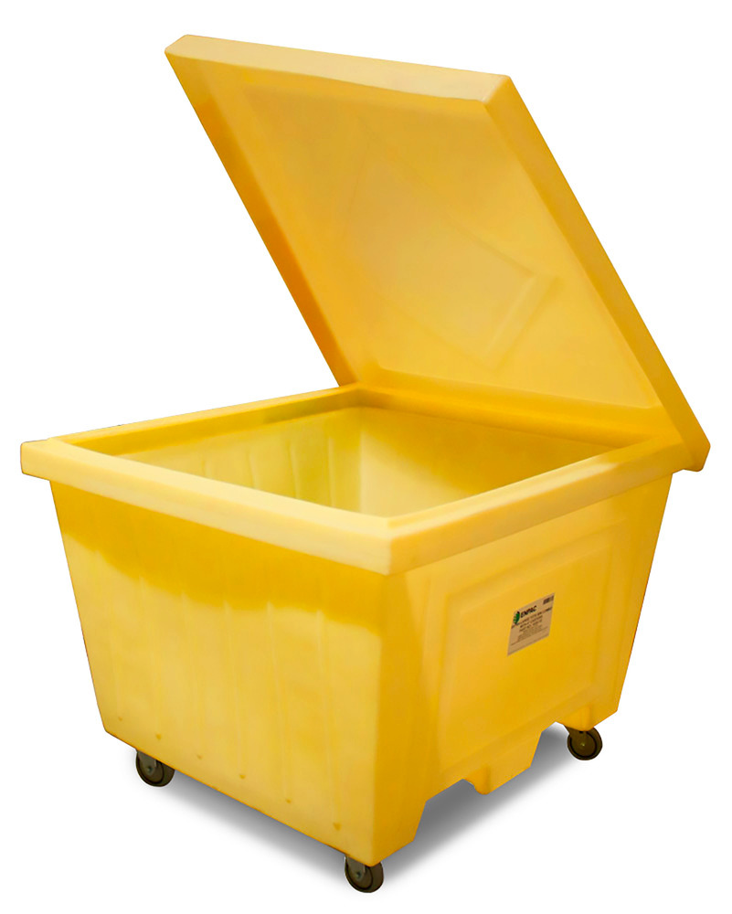Extra Large Tote with Lid and 4" wheels - Forkliftable - Spill Capacity 223 Gallon - 1530-YE - 3