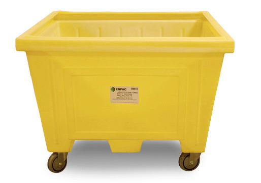 Large Tote with Lid and 4" wheels - Forkliftable - Spill Capacity 123 Gallon - 1510-YE - 1