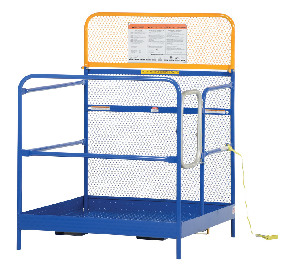 Work Platform - 36 in x 48 in - 84 in Back - Casters - Steel - Automatic Locking Gate - 1