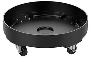 Drum Dolly - Poly Construction - for 30-Gallon Drums - Swivel Casters - Black - 1