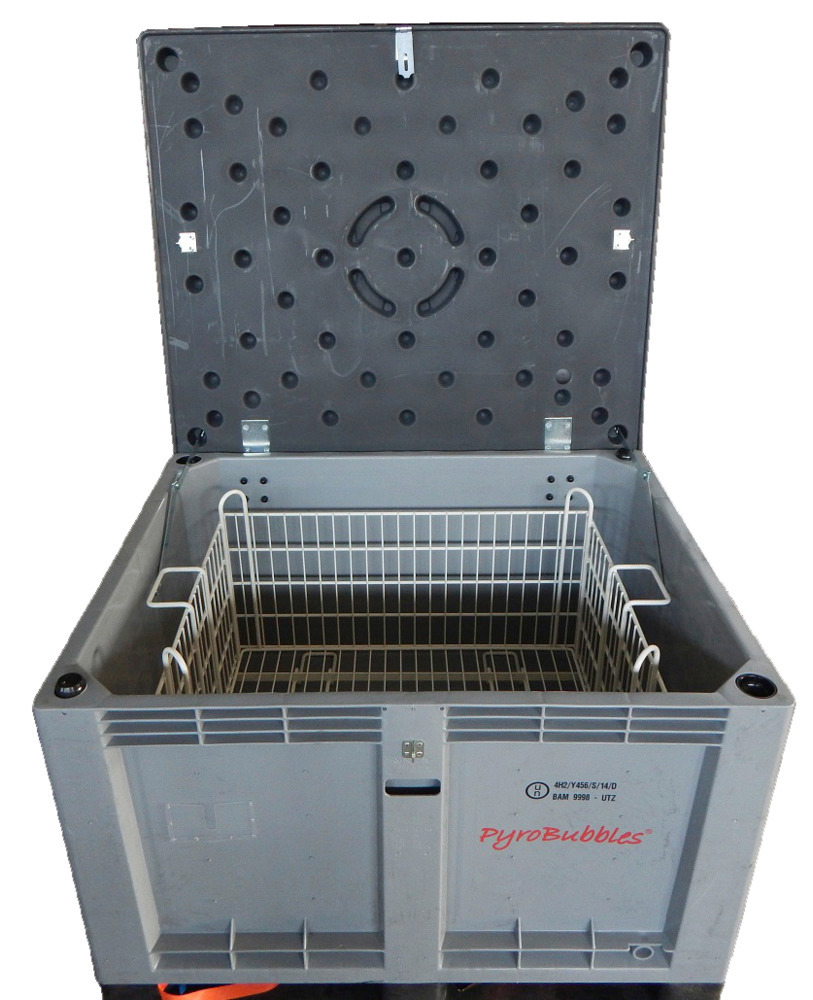 Caixa de transporte para baterias ião lítio PE, 299 l, M-Box 2 Advanced, carregada de PyroBubbles® - 1