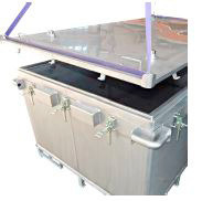 Lithium-ion batterij transportbox roestvrij staal, 2603 l, XXL box, vulmateriaal PyroBubbles®. - 4
