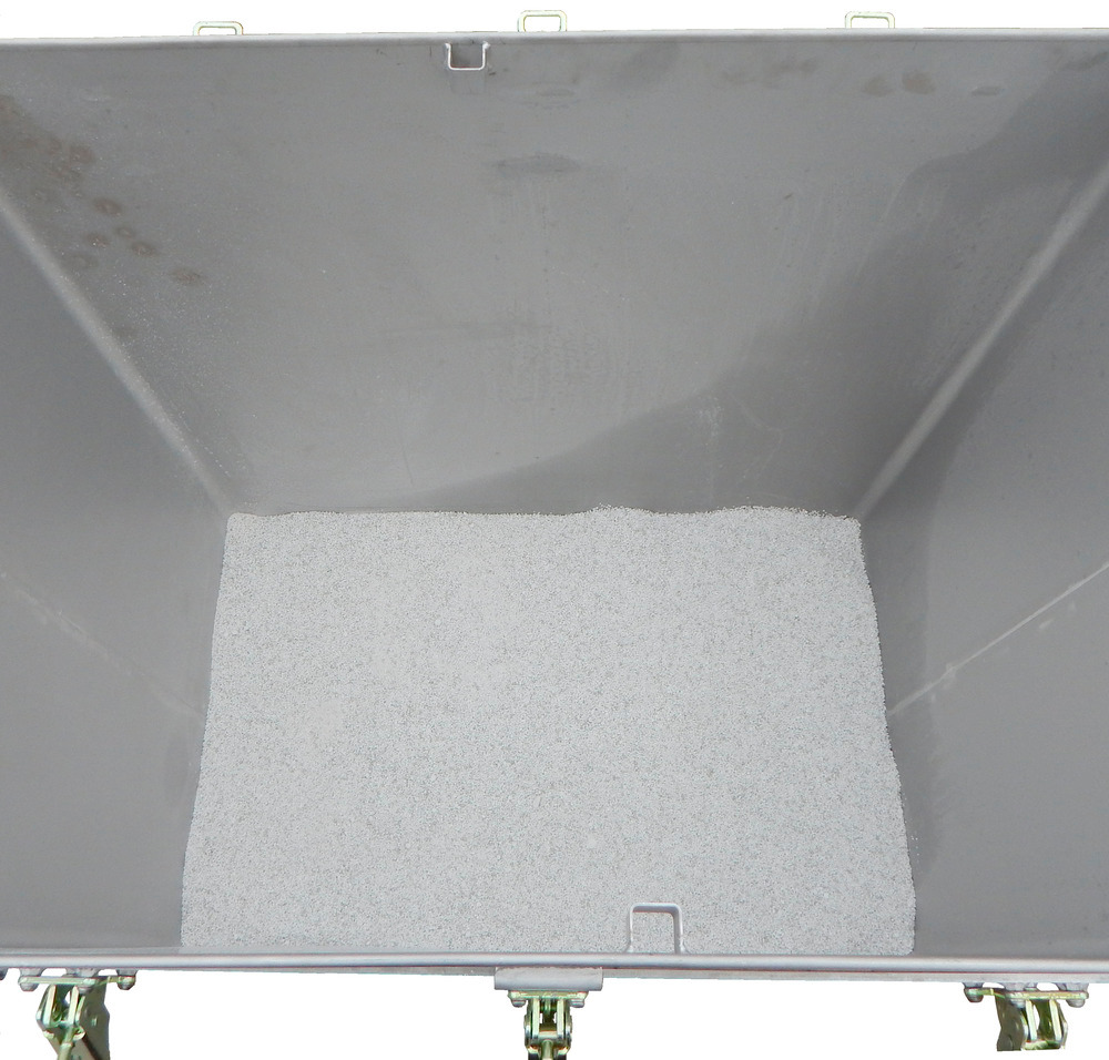 Transportbox av rostfritt stål för batterier, 800 l, M-box X2, med fyllmaterial PyroBubbles® - 3