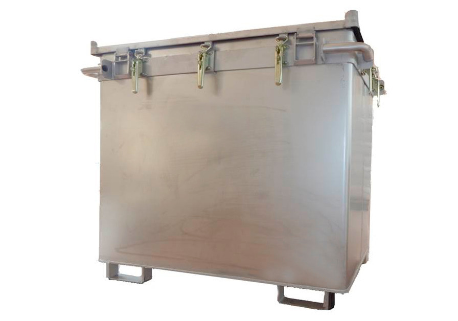 Lithium-ion battery transport box in stainless steel, 800 l, M-Box X2, filling PyroBubbles® - 1