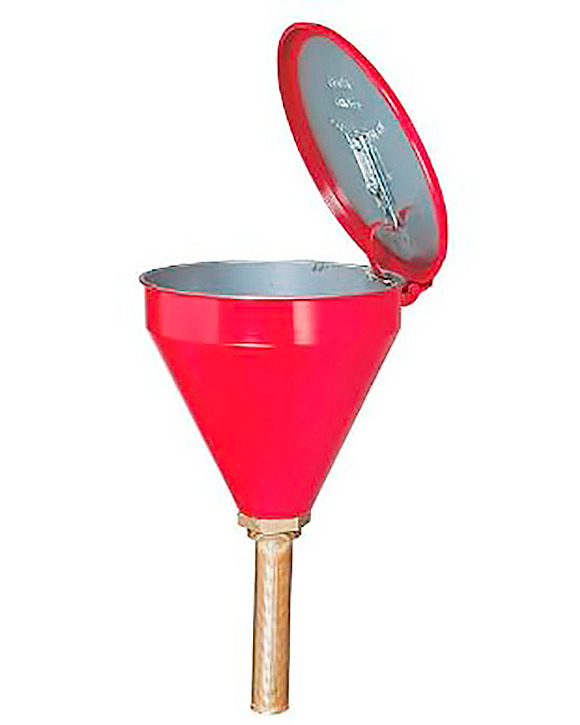 Drum Funnel - Flammable Waste - Without Check Valve - 6" Perforated Metal - Red - 1