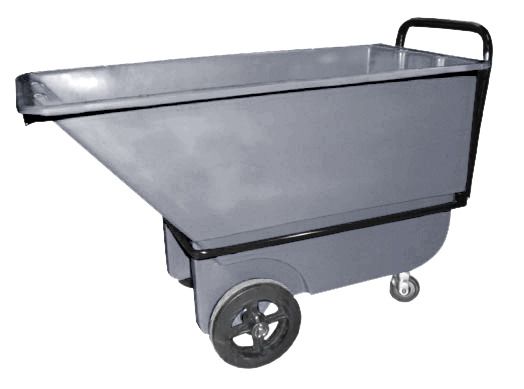 Tilt Truck - Poly - 1/3 yd - Gray - with Handle - 1200 lbs Load Capacity - Steel Chassis - 1