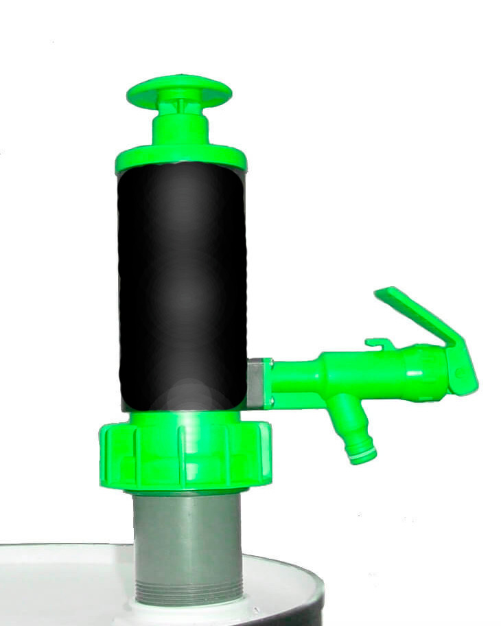Hand Pump for Drums & Pails - Green Viton - Up to 4.5 gal/min for Water - 2 gal/min for SAE 30 Oil - 1