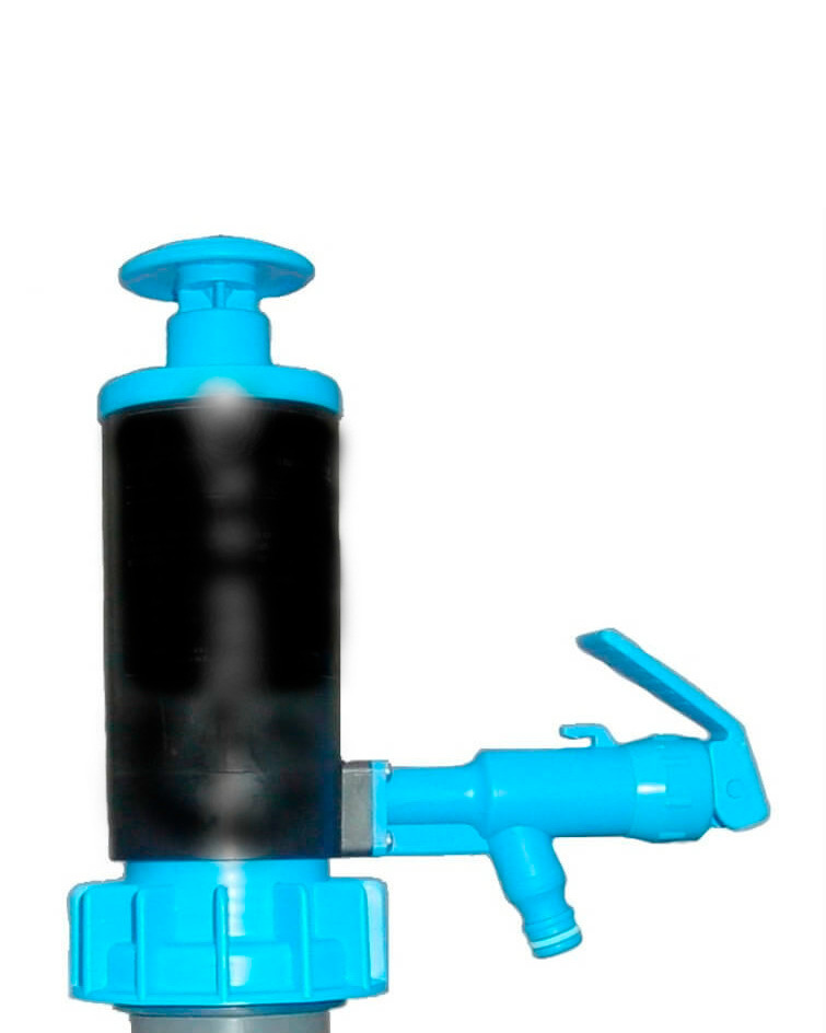 Hand Pump for Drums & Pails - Blue EPDM - Up to 4.5 gal/min for Water - 2 gal/min for SAE 30 Oil - 1
