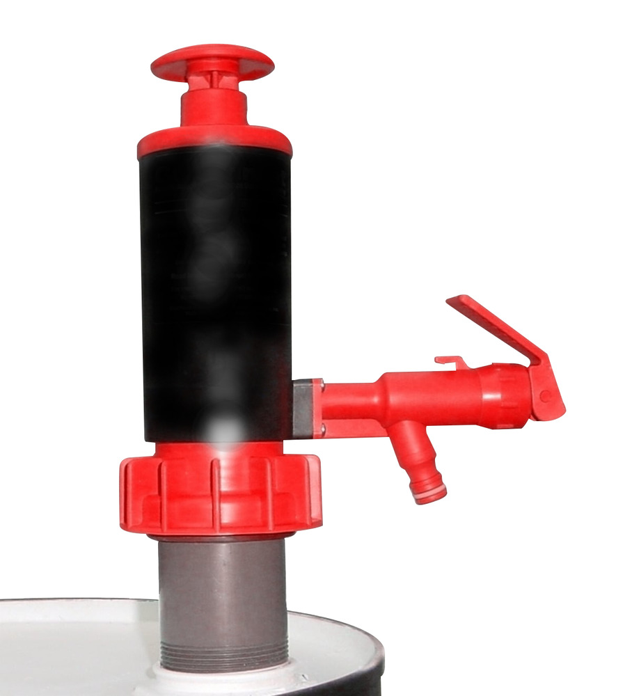 Hand Pump for Drums & Pails - Red Nitrile - Up to 4.5 gal/min for Water - 2 gal/min for SAE 30 Oil - 2
