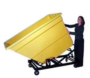 Self Dumping Hopper - Poly - 2.2 yd - Yellow - Dumps up to 40 degrees - Steel Tube Frame - 1