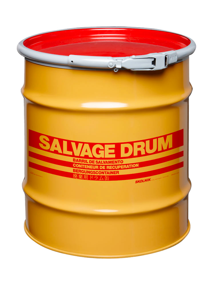 Steel Salvage Drum - 20-Gallon - Quick Lever Closure - Transport Hazardous Materials - 1