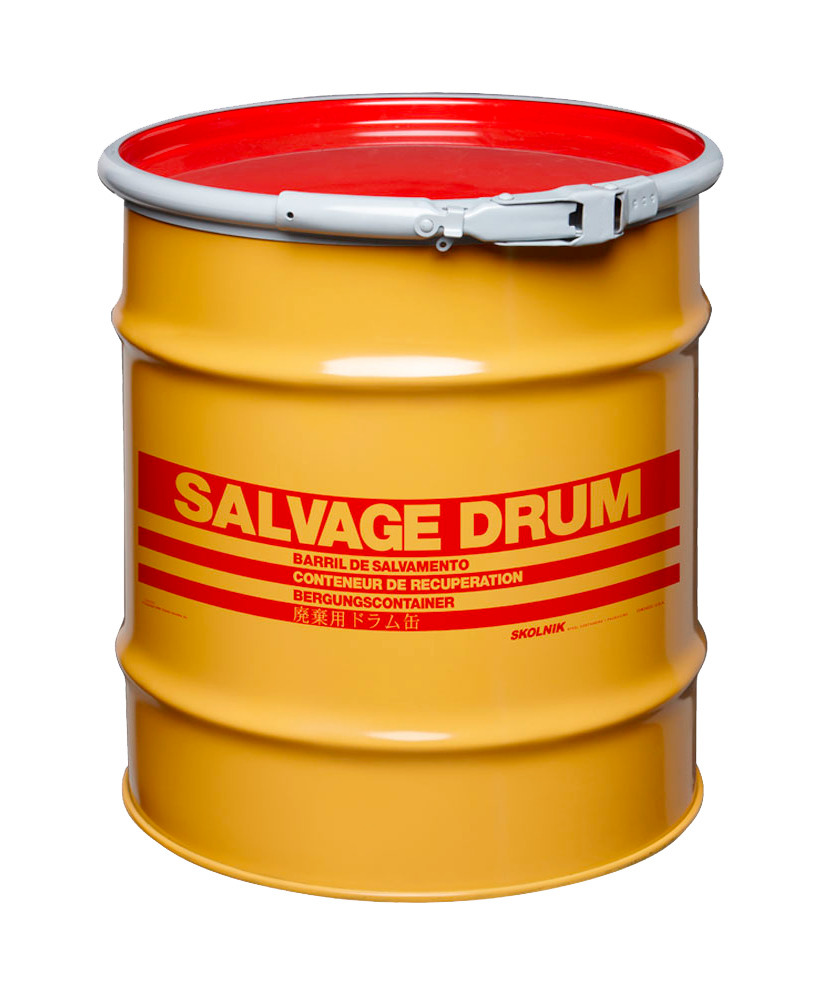 Steel Salvage Drum - 20-Gallon - Quick Lever Closure - Transport Hazardous Materials - 1