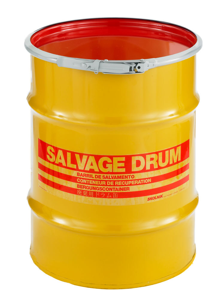 Steel Salvage Drum - 10-Gallon - Quick Lever Closure - Transport Hazardous Materials - 1