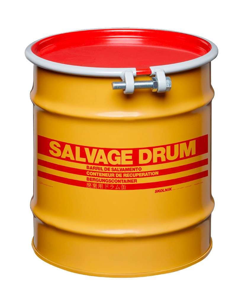 Steel Salvage Drum - 8-Gallon - Quick Lever Closure - Transport Hazardous Materials - 1