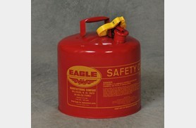 Type I Safety Can - FM Approved - 5 Gallon - Red - Steel Construction - Self-Closing Lid - 1