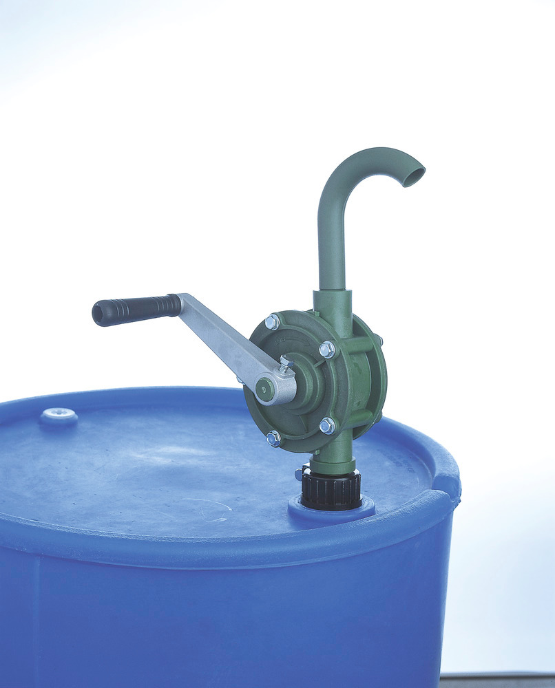 Rotary Drum Pump - Manual Operation - Polypropylene Construction - Delivers 8 GPM - 1
