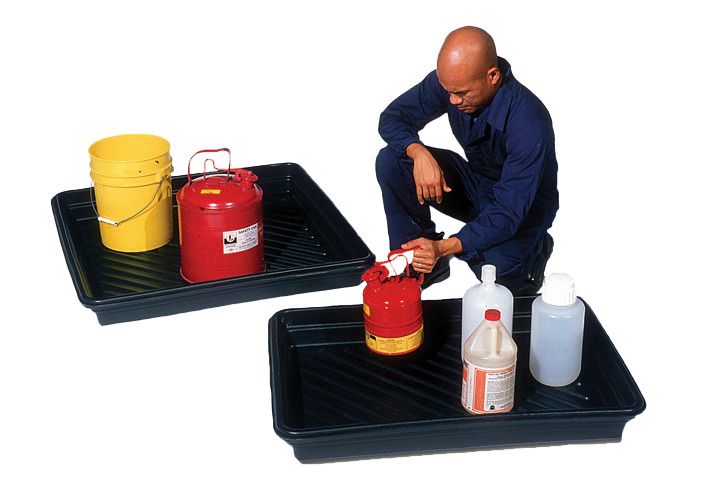 Poly Spill Containment Tray - 36" x 24" x 4.5" - 18 Gallon Capacity - Acids or Corrosives Storage - 5