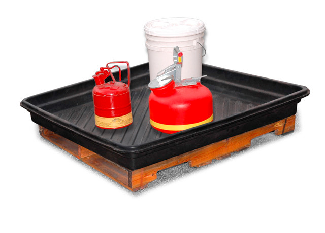 Poly Spill Containment Tray - 36" x 24" x 4.5" - 18 Gallon Capacity - Acids or Corrosives Storage - 2