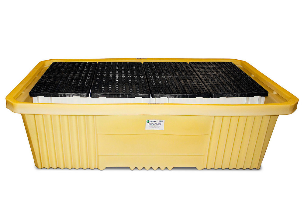 IBC Spill Containment Pallet - Poly Construction - 2 IBC  - Interlocking Grating System - 5480-YE - 1