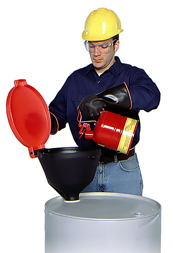 Poly Drum Funnel - Vented Lid - Prevent Splashing - Pad-Lockable - Corrosion Free - 1