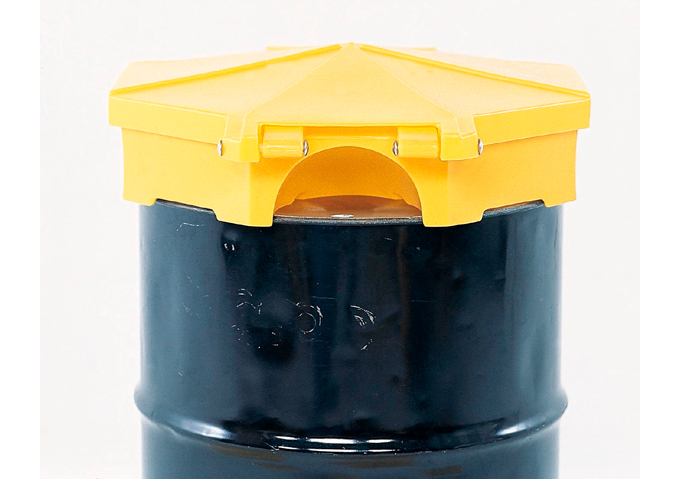 Drum Funnel with Hinged Cover - Access to 3/4" Drum Openings - Prevents Splashing When Pouring - 2