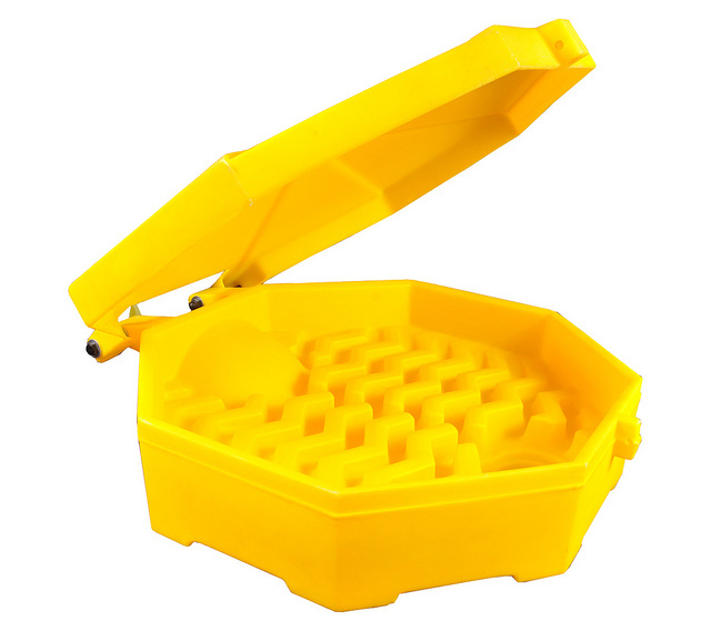 Drum Funnel with Hinged Cover - Access to 3/4" Drum Openings - Prevents Splashing When Pouring - 1