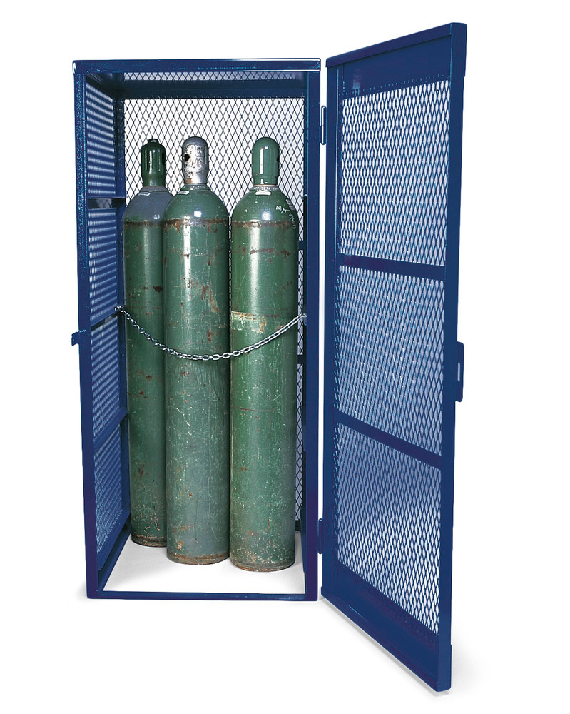 Gas Cylinder Cage - Vertical - 5 to 10 Cylinders - Lockable Cage - Open Steel Mesh - 2