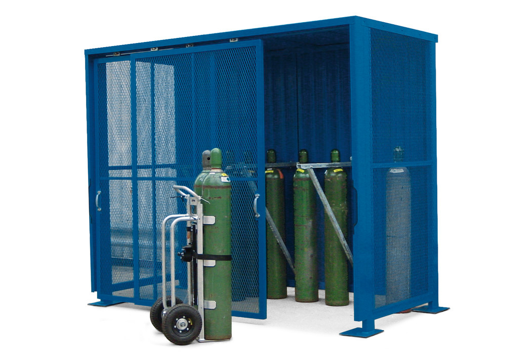 Gas Cylinder Storage - 11 x 5 - Lockable Sliding Doors - Steel Frame - Corrosion Resistant - 1