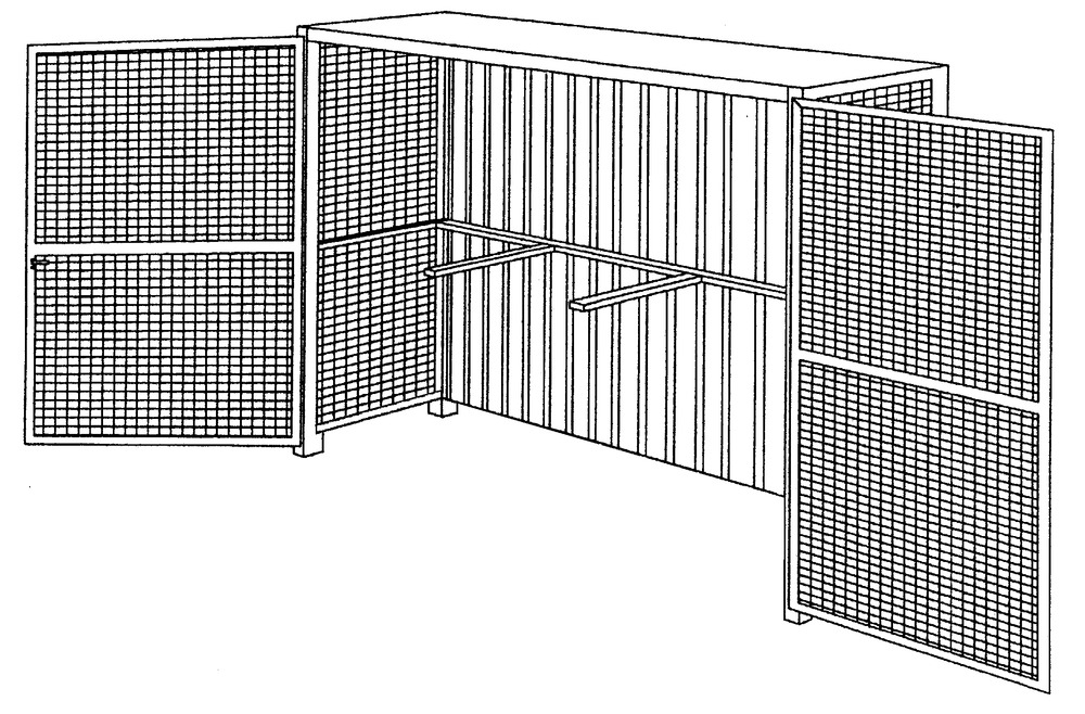 Gas Cylinder Storage - 11 x 5 - Lockable Hinged Doors - Steel Frame - Corrosion Resistant - 1