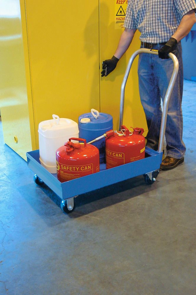 Spill Cart - 16 Gallon Capacity - No Grating - Steel Construction - Secure Storage - 2