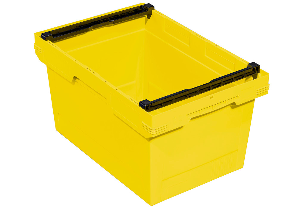 Reusable stacking cont. classic-line D, stack frame, nestable,600 x 400 x 323 mm, yllw, Pk =2 pc. - 1