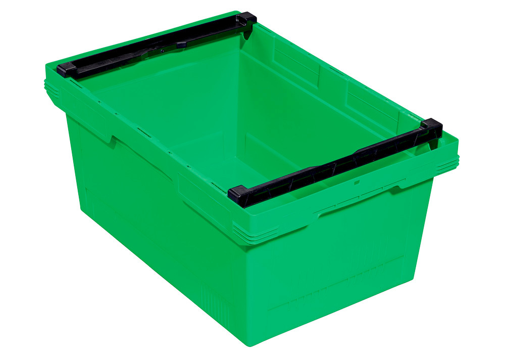 Reusable stacking cont. classic-line D, stack frame, nestable,600 x 400 x 273 mm, grn, Pk =3 pc. - 1