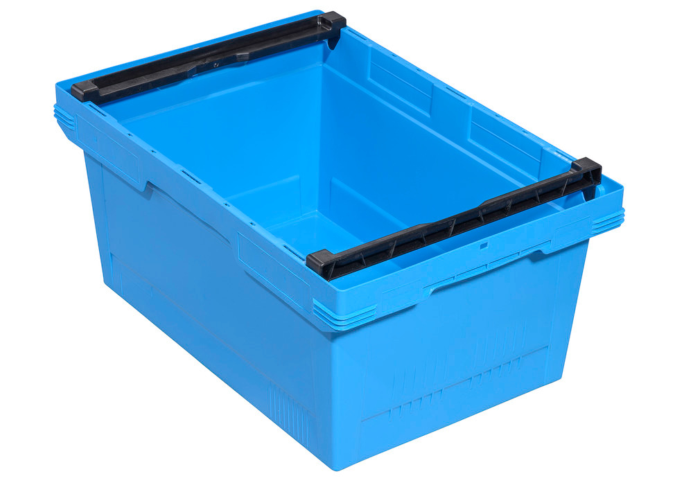 Mehrweg-Stapelbehälter classic-line D, Stapelbügel, nestbar, 600 x 400 x 273 mm, blau, VE = 3 St. - 1