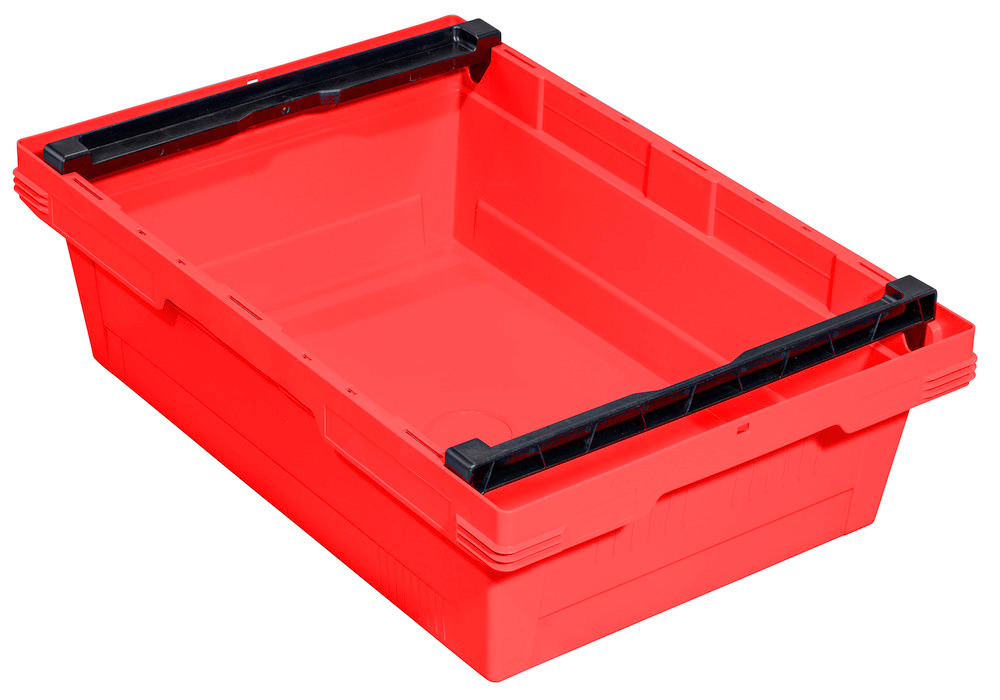 Reusable stacking cont. classic-line D, stack frame, nestable, 600 x 400 x 173 mm, red, Pk =3 pc. - 1
