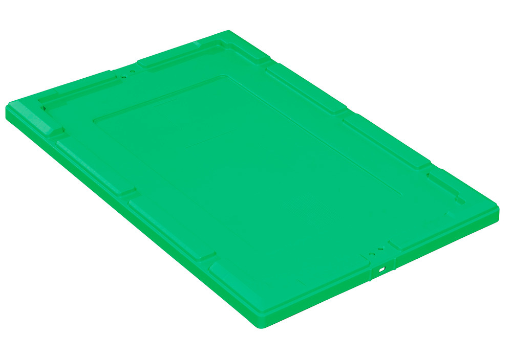 Snap-on lid for reusable stacking container classic-line D, 610 x 410 x 35 mm, green, Pack = 2 pcs - 1