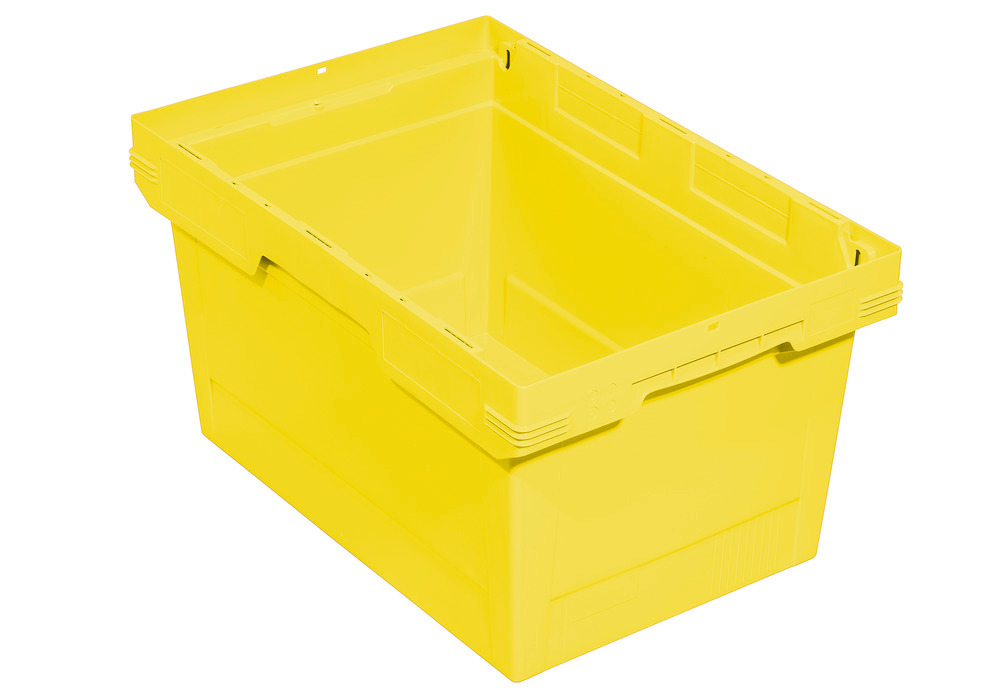 Reusable stacking container classic-line D, nestable,600 x 400 x 323 mm, yllw, Pk =2 pc. - 1