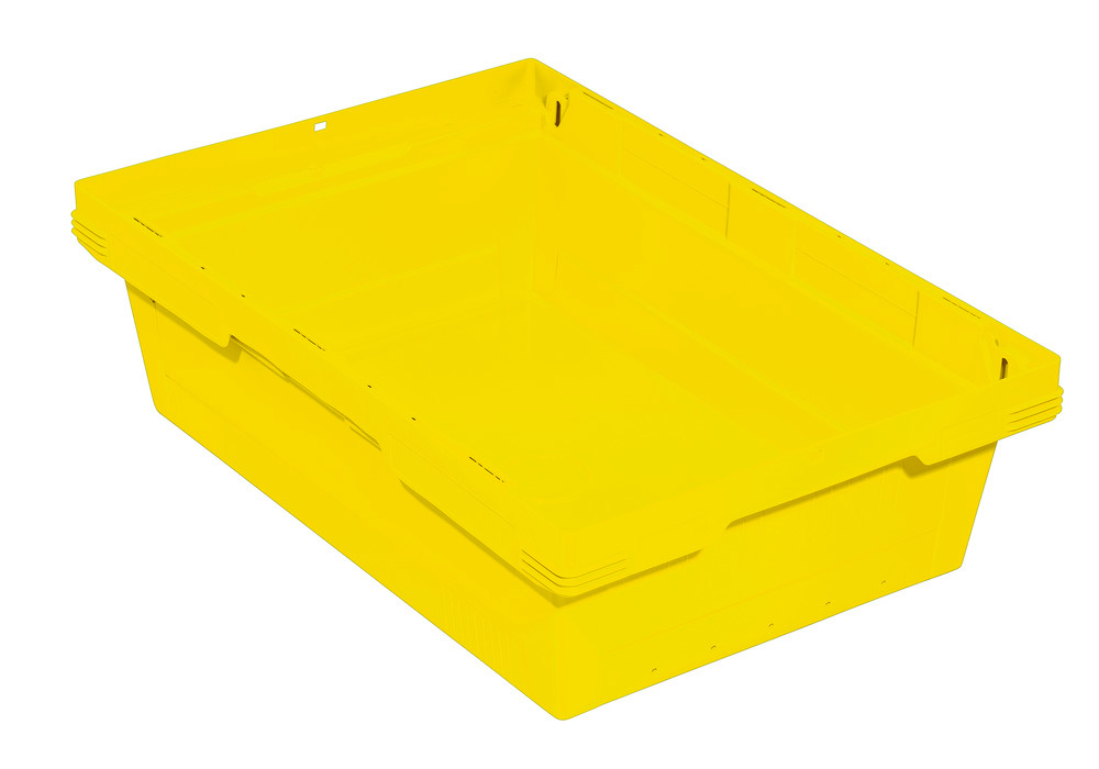 Wielorazowy pojemnik piętrowy classic-line D, wkładany 1 w drugi, 600x400x173 mm, żółty, po 3 szt. - 1