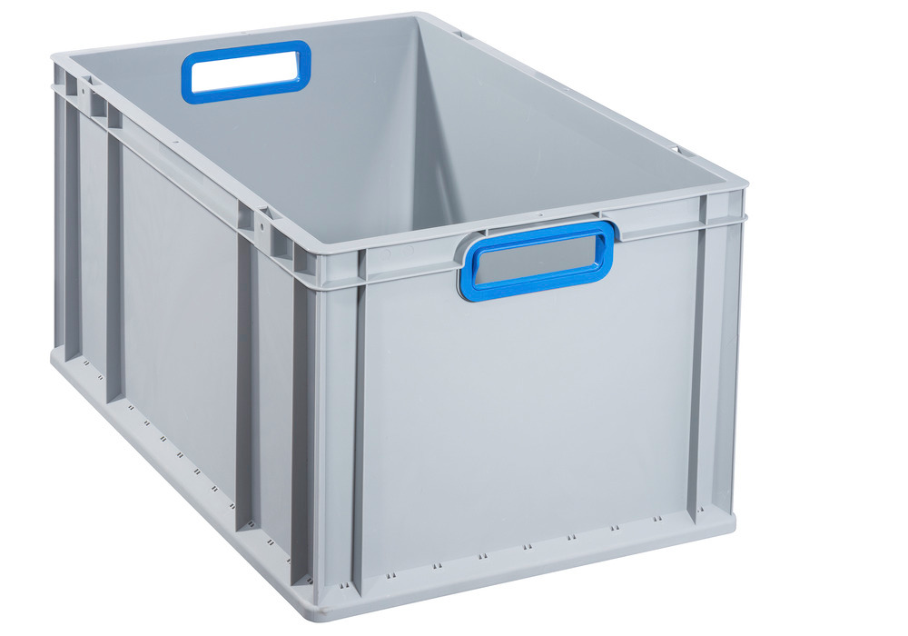 Euro stacking container classic-line B, blue handle opening, PP, 600 x 400 x 320 mm, Pk =3 pc. - 1