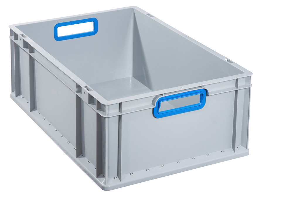 Euro stacking container classic-line B, blue handle opening, PP, 600 x 400 x 220 mm, Pk =4 pc. - 1