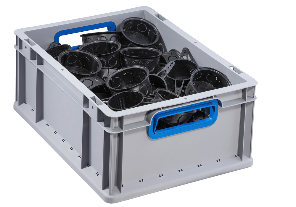Euro stacking container classic-line B, blue handle opening, PP, 400 x 300 x 170 mm, Pk =10 pc. - 2