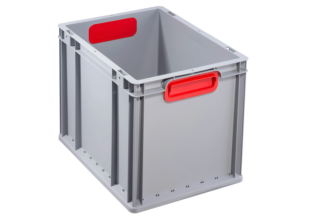 Euro stacking container classic-line B, red handles, PP, 400 x 300 x 320 mm, Pk =4 pc. - 1