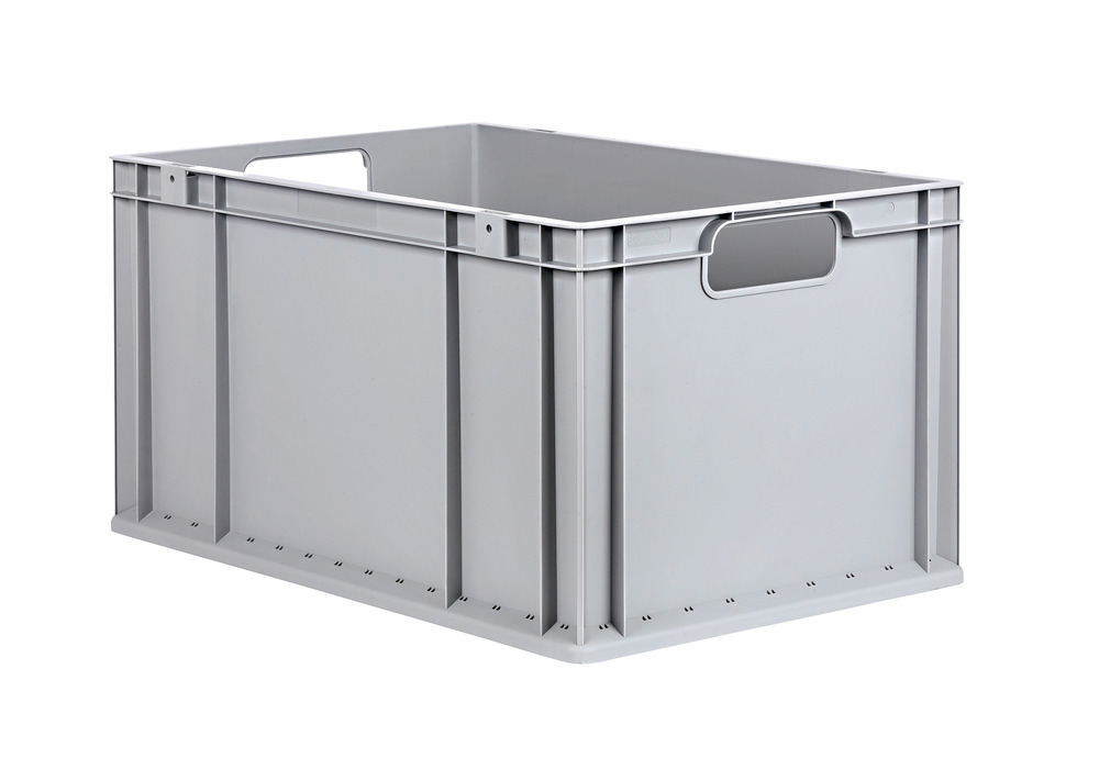 Euro stacking container classic-line B, grey handle opening, PP, 600 x 400 x 320 mm, Pk =3 pc. - 1