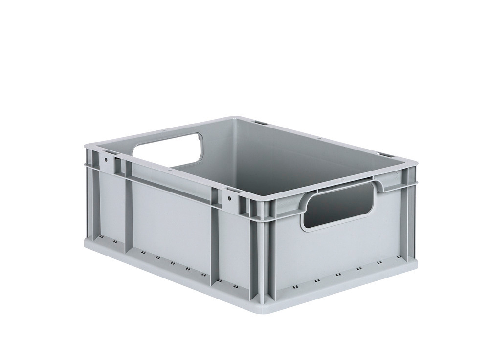 Euro stacking container classic-line B, grey handle opening, PP, 400 x 300 x 170 mm, Pk =10 pc. - 1